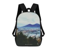 sinyumoney Naples Backpack Kids School Bag Boys Cartoon 3D Print Students Schoolbag Laptop Daypack for Boys Girls 17inch