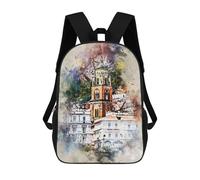 sinyumoney Naples Italy Watercolor Backpack School Bag Rucksack for Girls Boys Backpacks Large Capacity Kids Back Pack Lightweight School Bags for Children Students 17inch