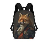 sinyumoney Napoleon Red Fox Portrait School Backpack Schoolbags For Girls Boys Backpack With Pocket Fashion School Bag Kids Backpack 17inch