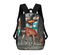 sinyumoney Nara Japan 3D Printed Children's School Backpack for Kids High Capacity Travel Rucksacks Book Bags Kids School Bag Back Pack 17inch