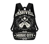 sinyumoney Nashville Music City Backpack School Daypacks Business Backpack Water Resistant Bookbag for Teenage Girls Boys Women Men 17inch