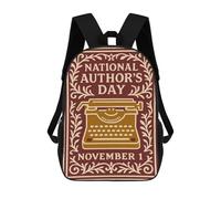 sinyumoney National Authors Day November 1st Backpack School Bag Large Lightweight Casual Backpack for Campus Outdoor Travel Sports 17inch
