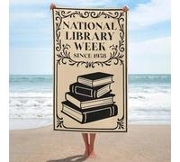 sinyumoney National Library Week Poster Basics Towel Set Water Absorbent Bathroom Beach Towel for Spa Gym Hotel & Everyday Bathroom 130cm*80cm