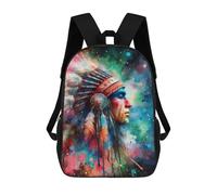 sinyumoney Native American Chief Portrait Backpack School Bag Secondary Causal Travel High School Bags for Boys/Girls/Teenagers 17inch