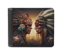 sinyumoney Native American Chiefs 3D Print Clutch Purse Credit Cards Coins RFID Blocking Stylish Slots Note Section Fashion Slim Purse 11.7cm*9.5cm