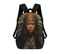 sinyumoney Native American Headdress Art-3 Kids Backpack,School Backpack Kids School Bag 3D Printed Cartoon Large Capacity Backpack for Kids Boys And Girls 17inch