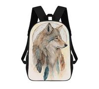 sinyumoney Native American Wolf School Backpack Water Resistant School Bag Business Backpack for Girls Boys Teenage 17inch