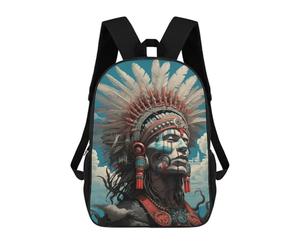 sinyumoney Native Warrior's Majesty Backpack Cartoon Plush Bag, 3D Backpack for Kids School Bag Birthday Gift Idea for Boys And Girls 17inch