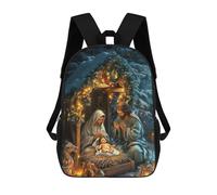 sinyumoney Nativity Scene Holy 17inch School Bag 3D Printed Children's School Backpack Casual Fashion Travel Backpacks for Kids School Students