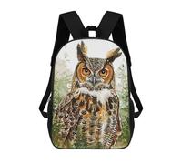sinyumoney Natural Owl Paint School Bags High Secondary School Bags Casual Backpack for Camping Outdoor Adventures And Daily Travel 17inch