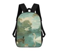sinyumoney Natural Swan School Backpack Water Resistant Travel Backpack Computer Bag for Girls Boys Teenage 17inch