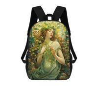 sinyumoney Nature's Enchantress A Whimsical Garden Portrait Backpack School Work Business College School for Men, Women & Teenage Boys 17inch