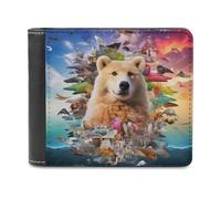 sinyumoney Nature's Harmony A Wildlife Symphony 3D Print Clutch Purse ID Window Coin RFID Blocking Banknote Compartments Slim Elegant Wallets Youth Guys 11.7cm*9.5cm