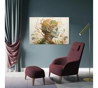sinyumoney Nature's Harmony A Woman's Connection with Plants Wall Canvas for Living Room for Living Room Bedroom Kitchen Hallway Stairs Artwork 08x12inch(20x30cm)