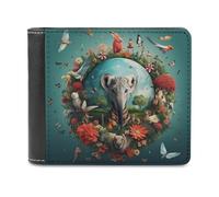 sinyumoney Nature's Harmony Earth's Wondrous Wildlife 3D Print PU Leather Wallet Use Holds Bills Leather RFID Banknote Compartments Fashion Slim Wallets 11.7cm*9.5cm