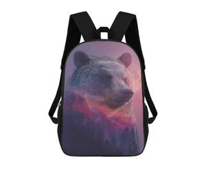 sinyumoney Nature's Majesty Bear & Moon Rucksack Business Laptop Rucksack Bag Unisex Casual Daypack for Girls Boys Teenage 17inch