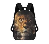 sinyumoney Nature's Majesty Lion And Butterflies Backpack 3D Print Kids Bag Elementary Students Daypack Lightweight School Bag for Children Girls Boys Nursery Lunch Pack 17inch