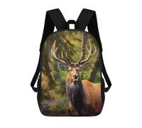 sinyumoney Nature's Majesty Majestic Deer in Forest School Backpack for Girls 17inch Casual Daypack Lightweight Rucksack Boy Girl Backpack for Middle School Students