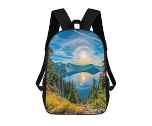 sinyumoney Nature's Rainbow Halo Over Lake Rucksack Rucksack Casual Daypacks School Work Travel Bag for Men, Women & Teenage Boys 17inch