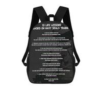 sinyumoney Navy Seals Life Lessons Backpack School Bag Work Laptop Backpack Rucksack Bag for Teenage Girls Boys Women Men 17inch
