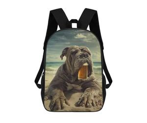sinyumoney Neapolitan Mastiff Beer School Backpack Business Laptop Rucksack Bag Unisex Casual Daypack for Boys/Girls/Teenagers 17inch