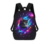 sinyumoney Nebula Galaxy Cat Backpack School Backpack Kids School Bag Large Capacity Kids Backpack for School Rucksack 3D Book Bag Gifts for Kids 17inch