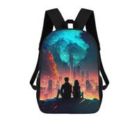 sinyumoney Nebula in Futuristic City Backpack 3D Printed Children's School Backpack Kids Travel Backpacks High Capacity Book Bags Children's Backpack Rucksack 17inch