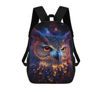 sinyumoney Nebula Owl V5 3D Printed Kids Backpacks Boys Fashion School Bag Travel Backpacks School Bags for Boys Elementary School Students 17inch