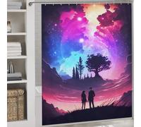 sinyumoney Nebula Romance Lovers Anti-Mould Proof Resistant Quick Drying Proof Resistant Bath Curtains for Shower for Bathroom Wet Room 69.69x70.87Inch（177x180cm）