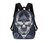 sinyumoney Negative Minds Eye Skull School Backpack School Bags for Girls Boys Backpack with Pocket Fashion School Bag Kids Backpack 17inch