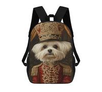 sinyumoney Neobaroque Nutcracker Maltese Dog Backpack School Bag Water Resistant School Bag Business Backpack - Perfect for Travel, Work And Daily Use 17inch
