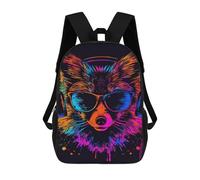 sinyumoney Neon Animal Art Print Backpack School Bag Large School Backpack for Boys - Perfect for Travel, Work And Daily Use 17inch