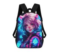 sinyumoney Neon Anime Cat Women Ronaldo Backpack, Children's Backpack, Student School Bag, Book Bag, 3D Printed School Bag For Boys And Girls, 17inch