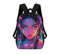 sinyumoney Neon Anime Girl Backpack School Lightweight Casual Daypack School Backpacks for School/Work/Travel 17inch