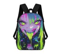 sinyumoney Neon Anime Girl Kids Backpack 17 Inch School Bag 3D Printed Cartoon School Backpacks for Boys And Teenager School Students