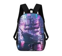 sinyumoney Neon Armada City 3D Printed Children's School Backpack for Kids High Capacity Travel Rucksacks 17 Inch Book Bags Kids