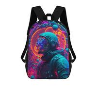 sinyumoney Neon Astronaut Cosmic Dreamscape Backpack Cartoon Plush Bag, 3D Backpack for Kids School Bag Birthday Gift Idea for Boys And Girls 17inch