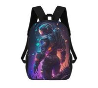 sinyumoney Neon Astronaut Future Exploration School Bag Bookbag 3D Printed Children's Backpacks for Kids Boy Girl Book Bags Kids School Bag Travel Rucksacks 17inch