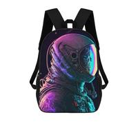 sinyumoney Neon Astronaut in Space -5 Backpack for Boys Teen Students, Girls Rucksack Bags Toddler Elementary Middle School Bookbag 17inch