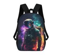 sinyumoney Neon Astronaut In Space School Bags Water Resistant School Bag Business Backpack - Perfect for Travel, Work And Daily Use 17inch