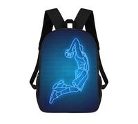 sinyumoney Neon Basketball Jump School Backpack Daypacks Business Backpack Water Resistant Bookbag for Men/Women 17inch