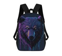 sinyumoney Neon Bear Illustration School Backpack 3D Printed School Bags Boys Girls Laptop Backpack for Kids/Students/Adults 17inch