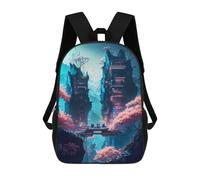sinyumoney Neon Blossom Fusion Rucksack Large Lightweight Casual Backpack for Campus Outdoor Travel Sports 17inch