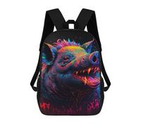 sinyumoney Neon Boar Art Print Backpack School Bag Computer Rucksack for School/Work/Travel for Camping Outdoor Adventures And Daily Travel 17inch