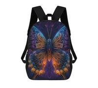 sinyumoney Neon Butterfly Artwork -1 Backpacks, Kids Backpack Student School Bag 3D Printed Travel Backpacks Fashion Accessory Backpack Children Waterproof School Bags 17inch