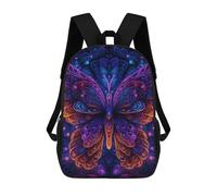 sinyumoney Neon Butterfly Artwork Backpacks 3D Printed School Bag Casual Kids Fashion School Bag for Boys Middle School Students School 17inch