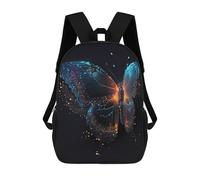 sinyumoney Neon Butterfly Artwork Kids Backpack,School Backpack Kids School Bag 3D Printed Cartoon Large Capacity Backpack for Kids Boys And Girls 17inch