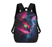 sinyumoney Neon Cat Art Print-4 Backpack School Daypacks Business Backpack Water Resistant Bookbag for Boys/Girls/Teenagers 17inch
