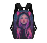 sinyumoney Neon Cat-Eared Hoodie Backpack School Bag Lightweight Casual Daypack School Backpacks for School/Work/Travel 17inch