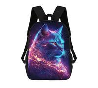 sinyumoney Neon Cat Portrait-11 Rucksack Rucksack Casual Daypacks School Work Travel Bag- Perfect for Travel, Work And Daily Use 17inch